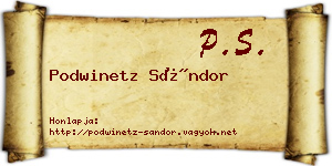 Podwinetz Sándor névjegykártya